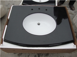 Fargo Shanxi Black Granite Bathroom Vanity Tops, China Black Granite Polished Custom Bath Vanity Tops/Countertops