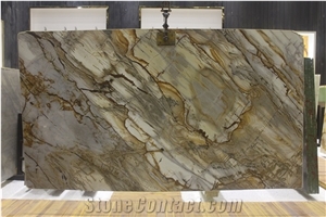 Roma Imperiale Quartzite Tiles & Slabs, Brazil Yellow Quartzite