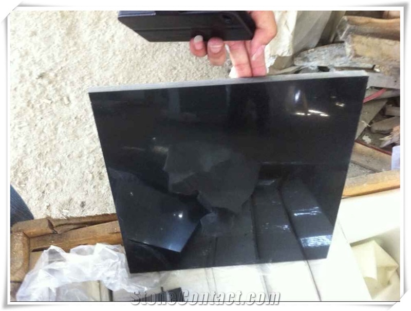 China Excellent Quality Mongolia Black Granite Tiles