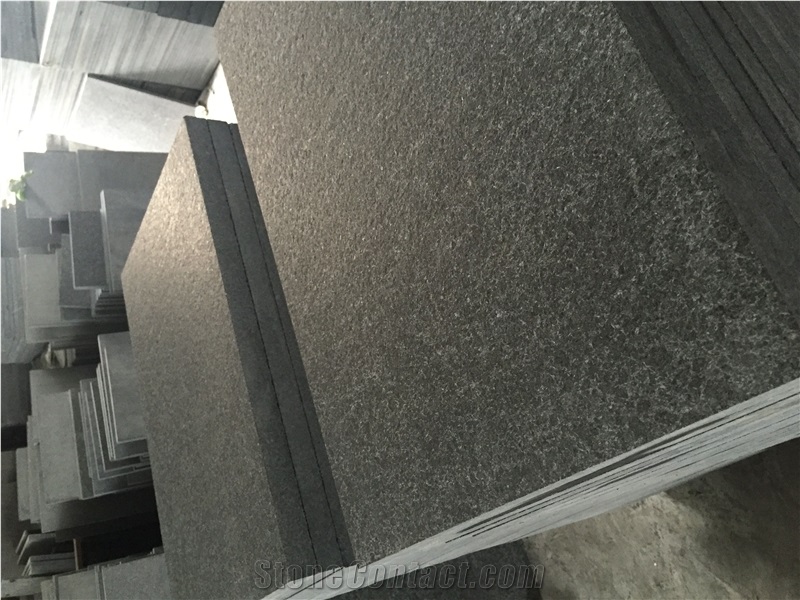 G684 Black Basalt Flamed Tiles, Black Basalt, Raven Black, Black Pearl Flamed Tiles
