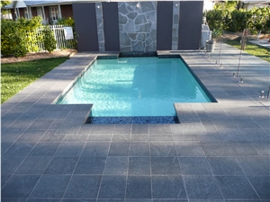 G684 Black Basalt Swimming Pool Tiles, G684 Black Basalt, Raven Black, Black Pearl Pool Coping