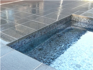 G684 Black Basalt Swimming Pool Tiles, G684 Black Basalt, Raven Black, Black Pearl Pool Coping