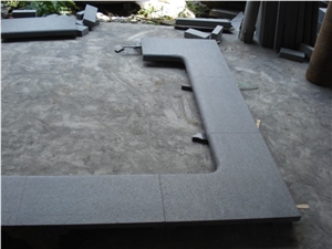 G684 Bullnose Edging Swimming Pool Tiles, G684 Black Basalt,Raven Black,Black Pearl Pool Coping