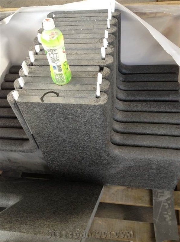 G684 Bullnose Edging Swimming Pool Tiles, G684 Black Basalt,Raven Black,Black Pearl Pool Coping