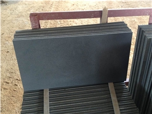 Hainan Black Basalt Honed Tiles, China Black Basalt Floor Tiles, Dark Basalt Walling & Flooring Honed Tiles