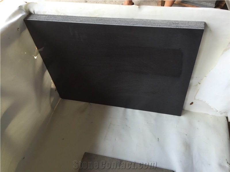 Hainan Black Basalt Polished Tiles, China Black Basalt Floor Tiles, Dark Basalt Walling & Flooring Polished Tiles