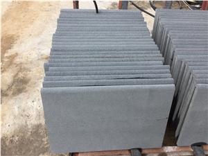 Hainan Black Basalt Sandblasted Rebated Bullnose Pool Coping, Dark Bluestone, China Black Basalt Sandblasted Rebated Bullnose Pool Coping Tiles