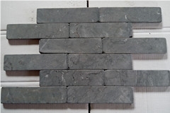 Natural Classic Tumbled Black Limestone Brick Mosaic for Wall and Floor