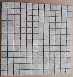 New Design Beige Tumbled Travertine Cubic Mosaic Tile New Design Beige Tumbled Travertine Cubic Mosaic Tile
