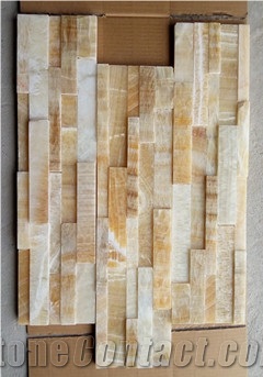 Popular Onxy Polished Culture Stone, Beige Onyx Wall Cladding