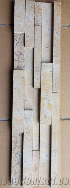 Popular Tumbled Limestone Culture Stone, Beige Limestone Wall Cladding, Stacked Stone Veneer