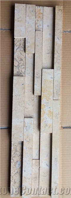 Popular Tumbled Limestone Culture Stone, Beige Limestone Wall Cladding, Stacked Stone Veneer