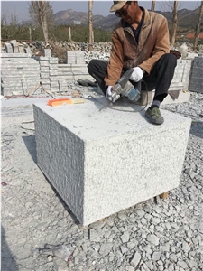G341 Light Grey Granite Pineapple Surface Big Cube Stone Sitting Blocks for Parks and Gardens
