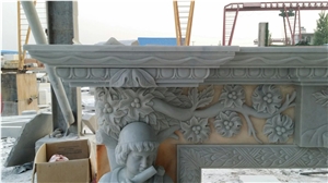 White Marble Hand Carving Luxuary Fireplace Mantel Low Price