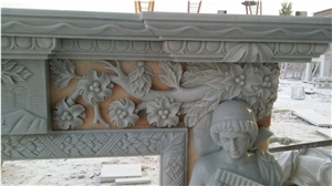 White Marble Hand Carving Luxuary Fireplace Mantel Low Price
