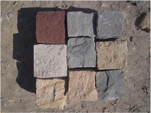 Cheap Square Granite Cube Cobble Stone, Yellow Granite Cobble Stone