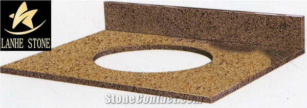 G682 Granite Vanity Top,Sandy Gold Bathroom Top,Sunset Granite Bath Custom Vanity Tops,China Yellow Granite Countertop