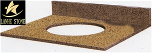 G682 Granite Vanity Top,Sandy Gold Bathroom Top,Sunset Granite Bath Custom Vanity Tops,China Yellow Granite Countertop