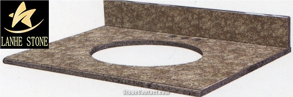 G682 Granite Vanity Top,Sandy Gold Bathroom Top,Sunset Granite Bath Custom Vanity Tops,China Yellow Granite Countertop