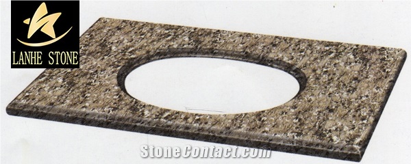G682 Granite Vanity Top,Sandy Gold Bathroom Top,Sunset Granite Bath Custom Vanity Tops,China Yellow Granite Countertop