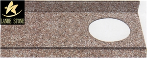 G682 Granite Vanity Top,Sandy Gold Bathroom Top,Sunset Granite Bath Custom Vanity Tops,China Yellow Granite Countertop