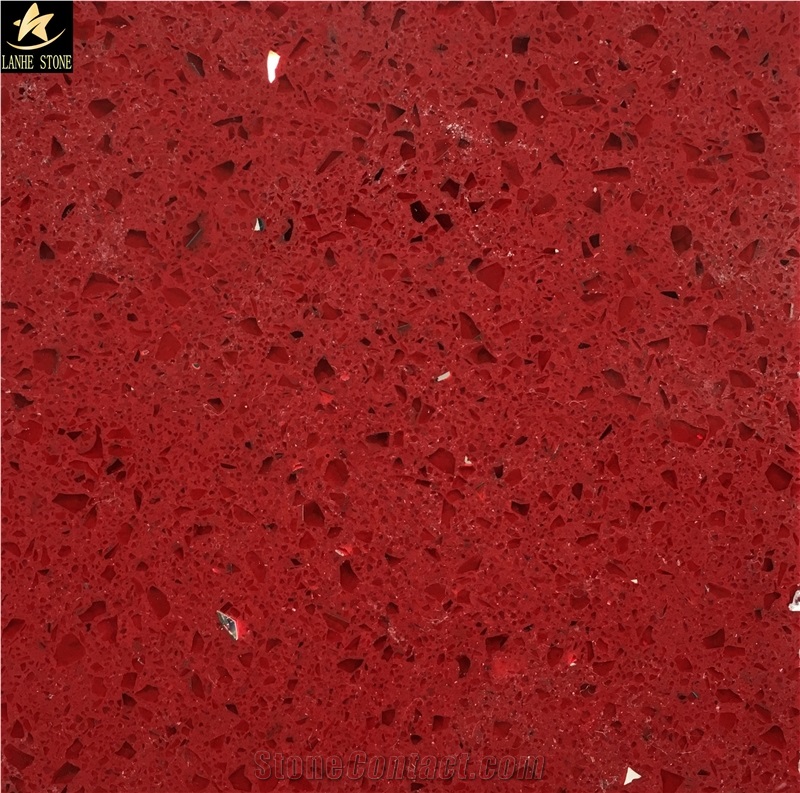 Red Quartz Slabs, Polished Big Slabs,Silestone