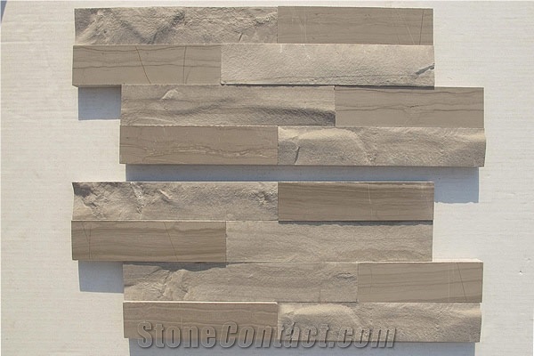 Dark Grey Wooden Wall Cladding, Cultured Stone