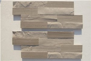 Dark Grey Wooden Wall Cladding, Cultured Stone
