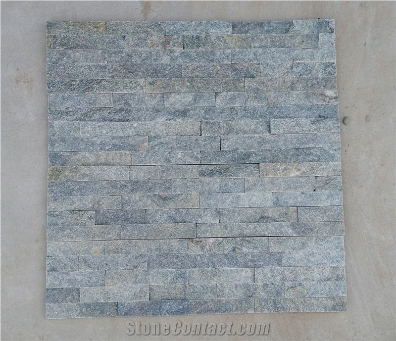 Green Quartzite 5 Strips Wall Stone Cladding Corner Prices, Cultured Stone, Stacked Stone Veneer Walls, Ledge Stone Tile, Field Stone, Stone Backsplash