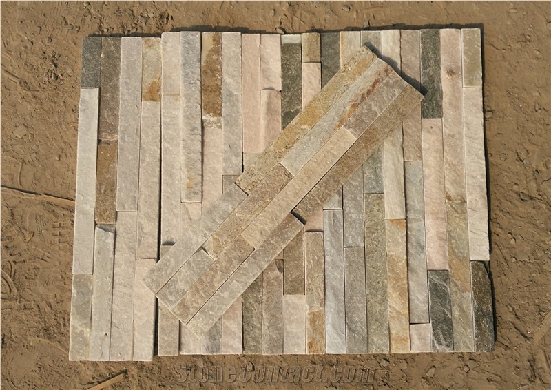 P014 Mixed Color Slate Wall Stone Cladding Corner Prices, Cultured Stone, Stacked Stone Veneer Walls, Ledge Stone Tile, Field Stone, Stone Backsplash