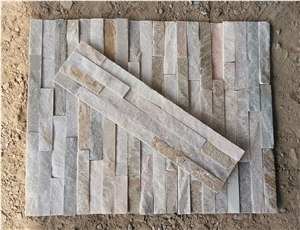 P014 Mixed Color Slate Wall Stone Cladding Corner Prices, Cultured Stone, Stacked Stone Veneer Walls, Ledge Stone Tile, Field Stone, Stone Backsplash