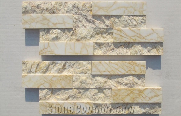 White Marble Cultured Stone, Wall Cladding Manufactured Stone Veneer