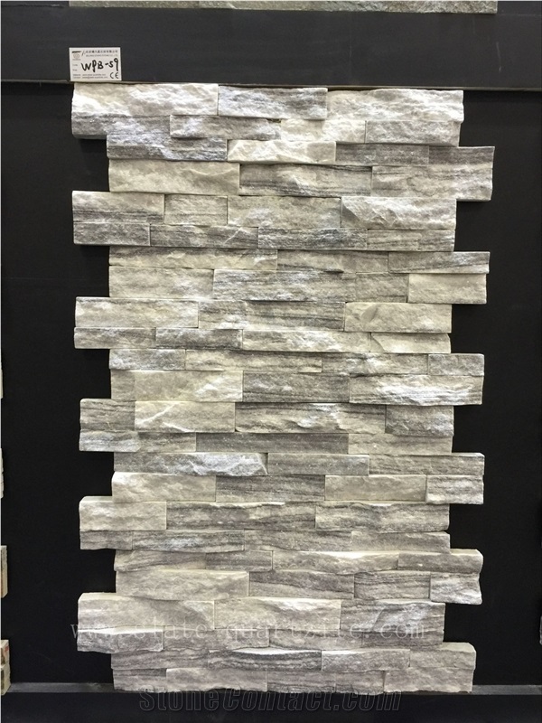 Wpb-59 Black White Vein Marble Split Face,Wall Stone Cladding, Cultured Stone, Stacked Stone Veneer, Ledge Stone, Field Stone