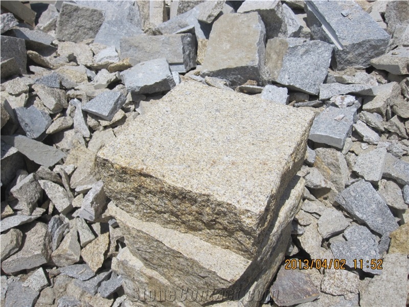 G350 Granite Pavers & Cubes, G350 Pavers & Cubes, Granite Pavers & Cubes, Yellow Granite Pavers & Cubes