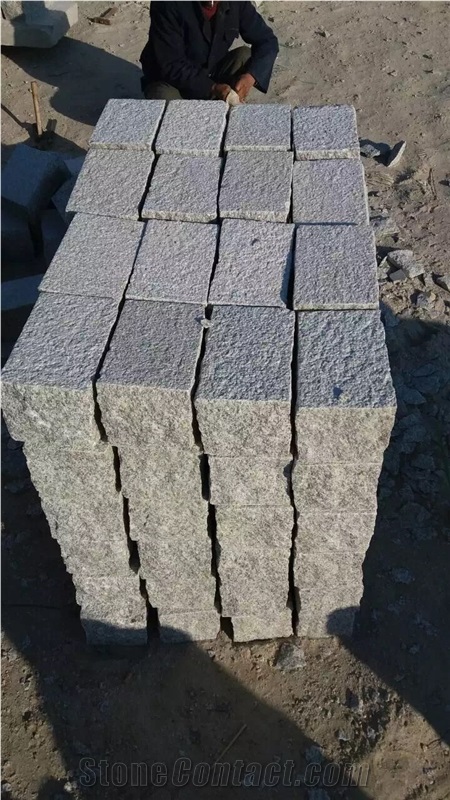 G359 White Granite Cubes, G359 Granite White Cubes Bush-Hammered, White Cubes, Granite Pavers
