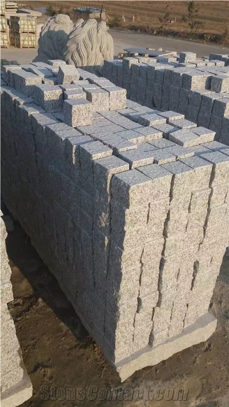G359 White Granite Cubes, G359 Granite White Cubes Bush-Hammered, White Cubes, Granite Pavers
