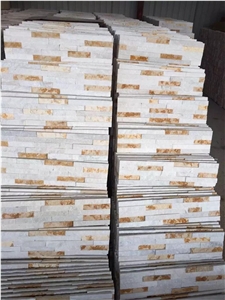 White and Yellow Slate Cultural Stone, Cultural Stone Tiles, Natural Slate Wall Covering, China Slate Cultural Stone Wall Covering, Cultural Stone Slate