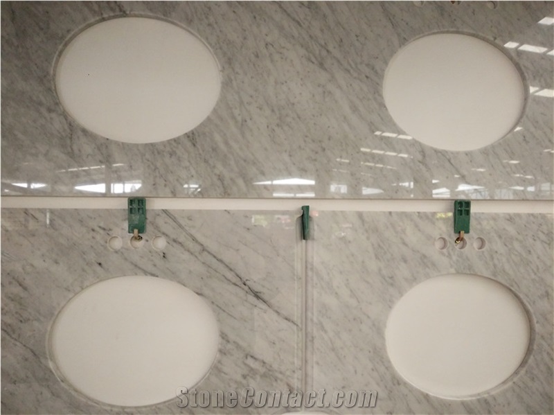 White Marble Vanity Tops Bath Tops, Made Of Italy Carrara White