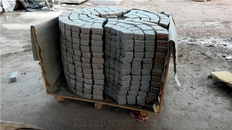 Granite Cube Stone G654 + G562 Mesh Pavers Cobble Stone, Granite Mesh Walkway, Driveway