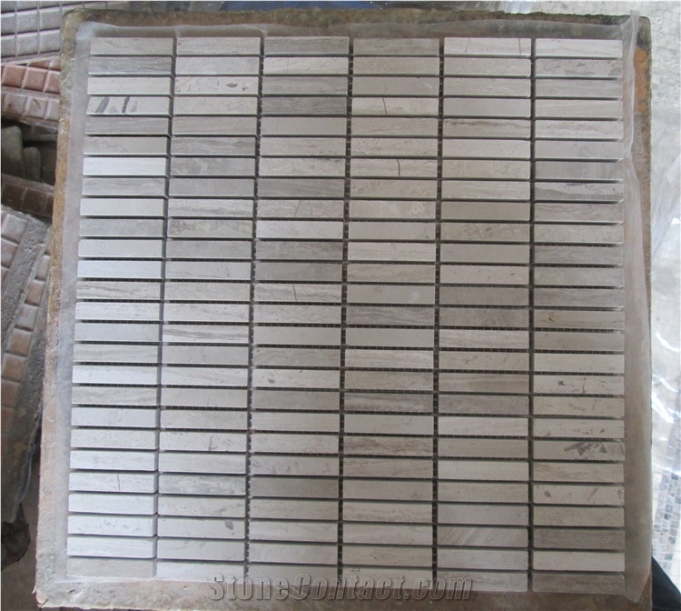 Wall Mosaic Pattern White Wooden Marble for Wall