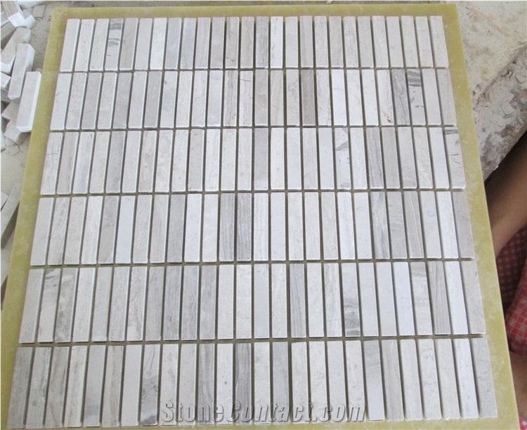 Wall Mosaic Pattern White Wooden Marble for Wall
