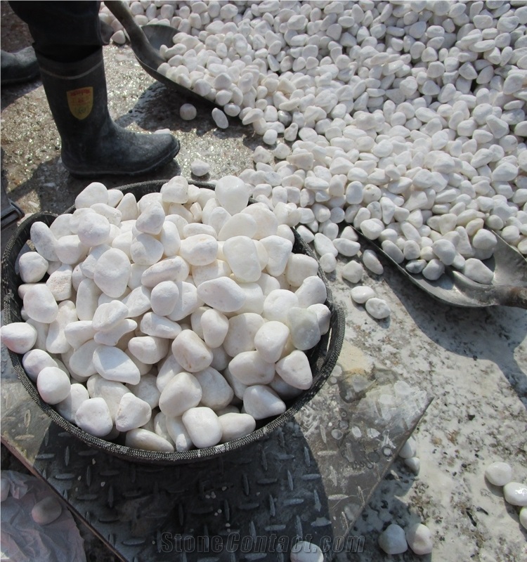 White Pebble Stone Walkways & Driveways