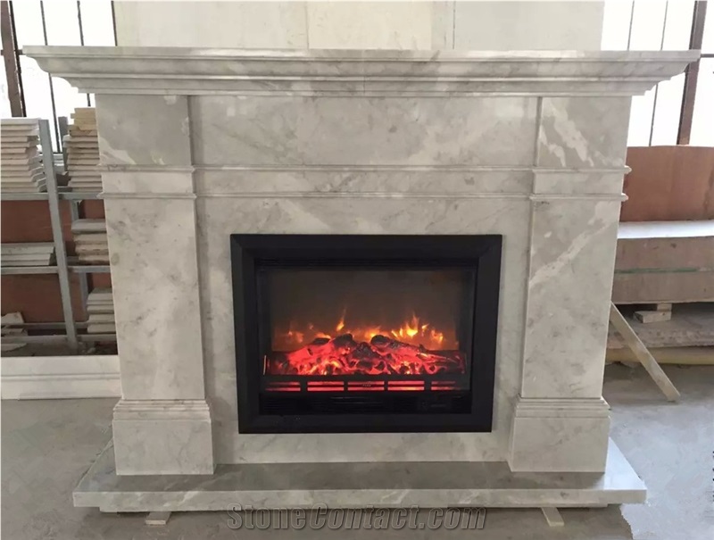 Beautiful Fireplace ,China Grey Marble Carved Fireplace ,Flower Fireplace,Fireplace Mantel ,Fireplace Cover
