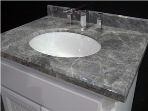 Abba Grey Marble Bath Tops/ Vanity Tops with Single Sinks