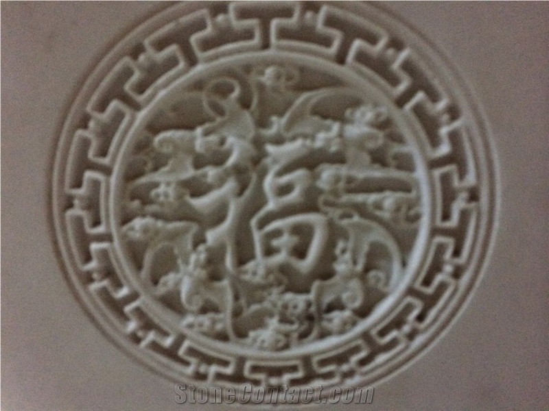 Asian Style Handcarved Yellow Sandstone Relief/ Walling Reliefs /Engravings