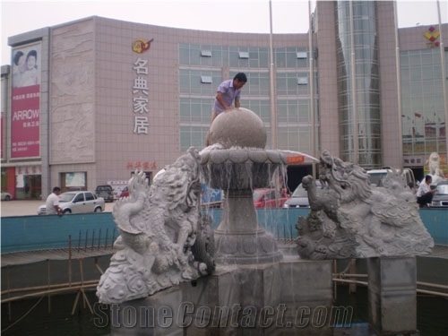 China G603 Granite Sesame Grey Granite Fountain/ Bianco Sardo Granite Landscaping Stone Fountain