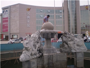China G603 Granite Sesame Grey Granite Fountain/ Bianco Sardo Granite Landscaping Stone Fountain