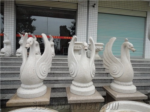 G603 / G602 Bianco Sardo Grey Granite Human Handcarved Sculptures /China Sesame Grey Granite Animal Landscape Sculptures