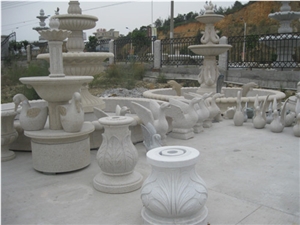 G682 Sunset Gold Granite Exterior Handcarved Sculptures /China Rust Granite Animal Landscape Sculptures
