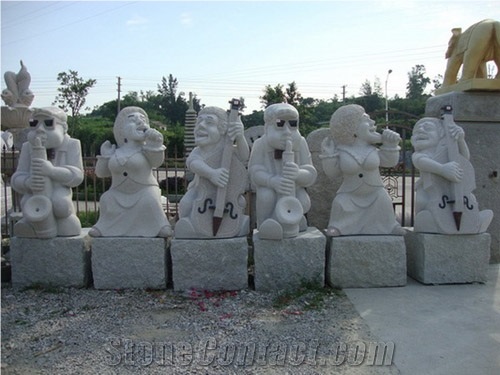 G682 Sunset Gold Granite & G603 Grey Granite Human Handcarved Sculptures /China Rust Granite Animal Landscape Sculptures